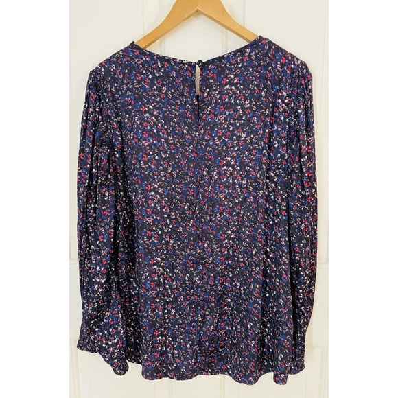 Lane Bryant Purple Floral Long Sleeve Satin Keyhole Dressy Blouse Top 18 1X - Picture 10 of 11